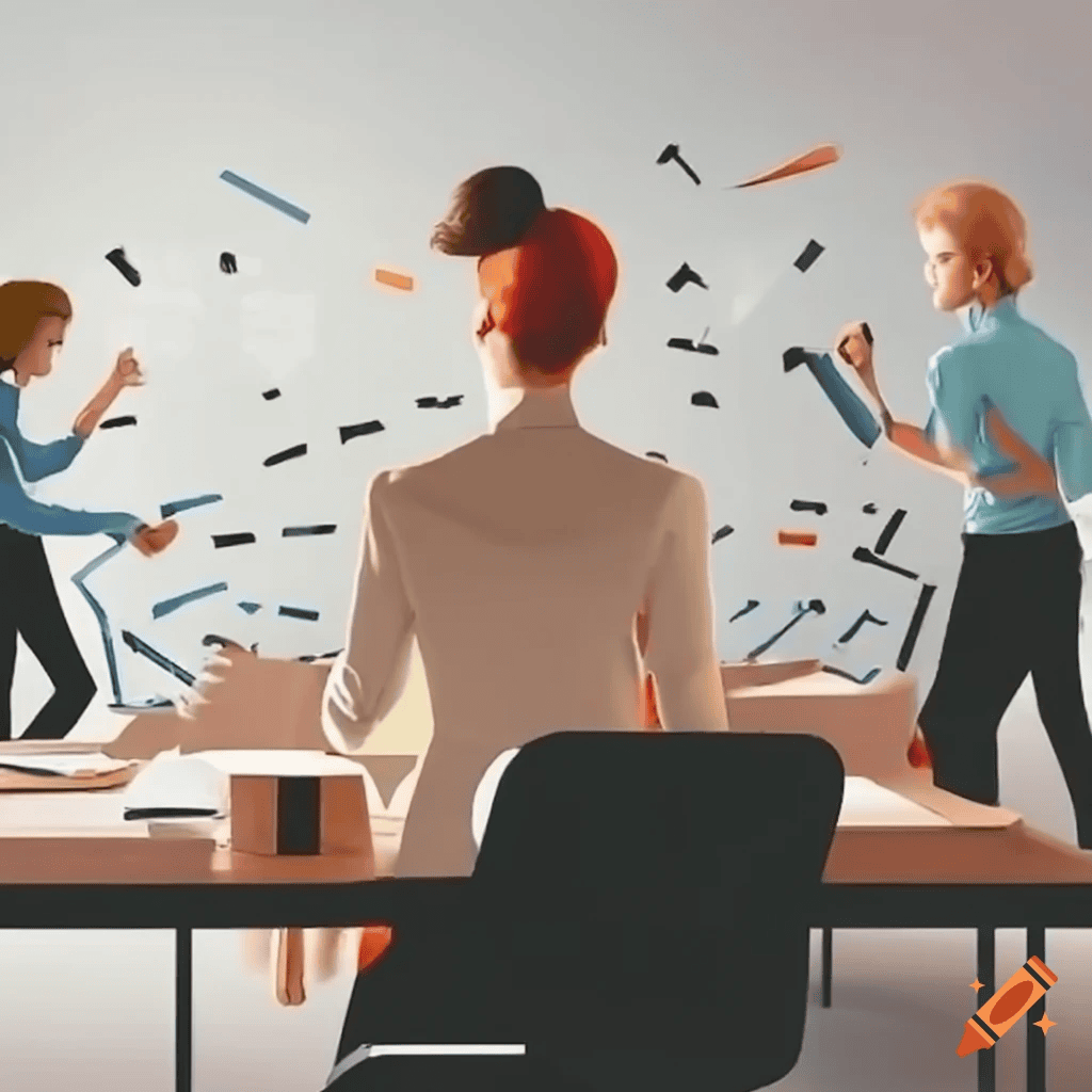 Three employees working with tools to make an innovative change.